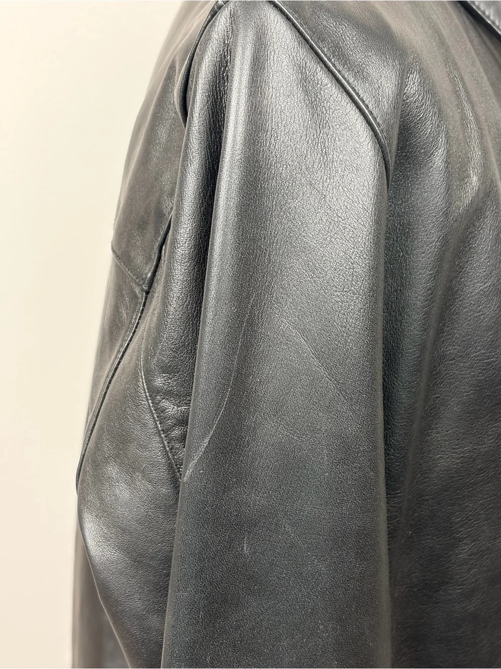Vintage Banana Republic Black Leather Jacket Women’s M Button Front Collared